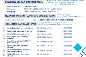 KẾ HOẠCH ĐÀO TẠO TẠI VIỆN VJCC NĂM 2026
